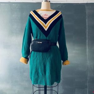 Green sweater dress